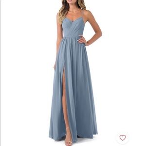 NWT Azazie Cora Bridesmaid Dress Formal Gown - Dusty Blue